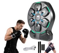 Machine de Boxe Musicale, Machine de Boxe avec Lumières LED, Boîte à Musique Bluetooth, 9 Modes de Vitesse & Mode Compteur, 30 Niveaux de Volume, Gants de Boxe, Boxe Musicale pour Enfants, Adultes