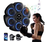Machine de Boxe Musicale, Machine de Boxe Musicale Bluetooth, 9 Modes de Vitesse Music Boxing Machine avec Gants de Boxe, Machine de Boxe Murale, Jeu de Boxe Familial et pour Enfants (Noir)