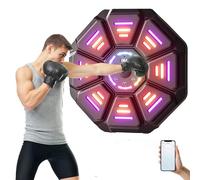 Machine de Boxe Musicale, Machine de Boxe Musicale Bluetooth avec écran LED, 9 Vitesses et 10 Modes, Equipement de Boxe Électronique à Fixer au Mur avec Gants pour la Maison