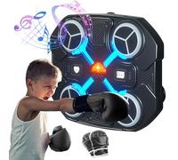 Machine de Boxe Musicale, Machine de Boxe Musicale Bluetooth Intelligente avec Gants de Boxe, 6 Vitesses, 2 Modes, Mode de Comptage, Cadeaux pour Enfants, Adultes (Noir)