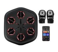 Machine de boxe musicale murale, avec cible de frappe à LED intelligente et support de téléphone et gants de boxe inclus | offre une expérience de fitness anti-stress et brûle les graisses
