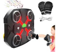 Machine de boxe musicale pour enfants - Appareil d'entraînement électronique avec gants de boxe pour 3 ans et plus - Cible de boxe murale - Prise en charge Bluetooth