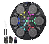 Machine de Boxe Musicale pour Enfants, Boxeur Musical Intelligent Bluetooth avec Gants,3 Vitesses, Éclairage Coloré, Bluetooth Music Boxing Machine pour Enfants Entraînement à la Maison (A-Rose)