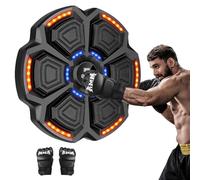Machine de Boxe Musicale, Smart LED, Bluetooth, avec Gants de Boxes, Cible de Boxes Murale, 9 Modes de Vitesse et Mode de comptage pour Adultes et Enfants (Gants A)
