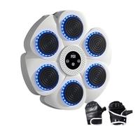 Machine de boxe musicale - Tampon de frappe mural | Machine de boxe sans fil avec 9 modes | Entraîneur de boxe avec lumière pour la famille, les amis et les enfants (4 rubans/câble de charge/gants)