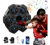 Machine de boxe musicale, version murale Bluetooth intelligente 2024 avec gants de boxe, appareils d'entraînement électroniques cibles murales, entraîneur de boxe mural, pour exercices à domicile pour