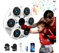 Machine de boxe musicale, version murale Bluetooth intelligente 2024 avec gants de boxe, appareils d'entraînement électroniques cibles murales, entraîneur de boxe mural, pour exercices à domicile pour