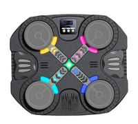 Machine de Boxe pour Enfants 5 Vitesses, 2 Modes Machine de Boxe Musicale avec lumières LED, entraîneur Frappe avec Gants pour Exercices à Domicile 12, 6 x 10, 8 x 1, 6/Noir