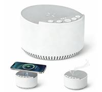 Machine de bruit blanc avec chargeur sans fil et haut-parleur Bluetooth, 6 sons apaisants de sommeil pour bébés adultes, thérapie du sommeil 3 modes minuterie pour les voyages de bureau à domicile