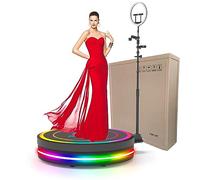 Machine De Cabine Photo à 360 DegréS - avec éClairage Annulaire, Cabine De L'èRe De La CaméRa Au Ralenti, Beauté De La LumièRe De Remplissage, TéLéCommande/ContrôLe App,68CM