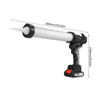 Machine de calfeutrage sans fil 21 V avec tube en aluminium Machine de calfeutrage électrique alimentée par batterie Kit de machine de calfeutrage à main avec buse Batterie 2,0 Ah et chargeur