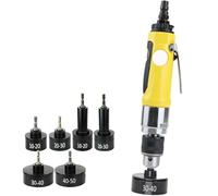 Machine de capsulage pneumatique, bouchon à vis manuel avec 6 têtes pour sceller les bouchons de bouteille en plastique, convient aux bouchons de 10 à 50 mm, idéal pour l'emballage de boissons et de