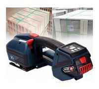 Machine de cerclage à main robuste presse 4000mAh batterie Power Strapper outil de cerclage ceinture en plastique Machine de cerclage automatique de soudage pour 1/2/5/8 pouces,2Batteries