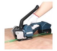 Machine de cerclage automatique, d'emballage ceinture en PP PET, outil Portable, presse à fondre chaud,Haute dureté(With Two Battery)