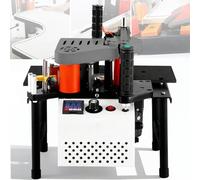 Machine de cerclage de chant portable pour le travail du bois - Plaqueuse de bords droits courbes avec contrôle de vitesse 5-10 m/min - Colle de revêtement double face, noire