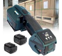 Machine de cerclage électrique avec batterie 4000 mAh - Outils automatiques de fusion à chaud pour tendeur d'emballage PP/PET de 1,27 à 1,6 cm (résistance à la traction : 900-3200 N), 2 piles