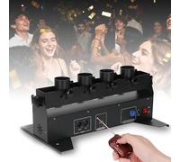 Machine de confettis professionnel,Machine Confetti Canon DMX 512 Contrôl, 4 coups Confetti Shooter Lancener Machine avec télécommande pour Noël, Effet de scène, DJ Concerts Parties Birthday