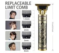 Machine de coupe de cheveux électrique KM-T9, cadeau pour petit ami. Ensemble de tondeuse professionnelle rechargeable USB, mini-tondeuse à barbe de 0 mm, coupe-cheveux rétro au corps en alliage, 1 pi