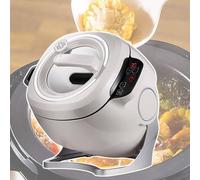 Machine de cuisson automatique 2000 W - Wok de 6 L pour sauté, ragoût et fabrication de soupe, démarrage intelligent en un clic, 3 vitesses réglables, rotation à 360°