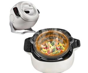Machine de cuisson automatique 2000W 6L pour friture domestique | Fonction de rotation automatique, réglage de la puissance et du temps de cuisson, convient à la friture et à la