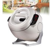 Machine de cuisson électrique automatique avec grande capacité de 6 L, 3 vitesses et tambour rotatif à 360 ° pour sauter, riz frit, ragoût et utilisation polyvalente en cuisine