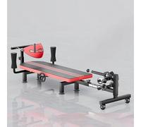 Machine de décompression de la colonne vertébrale - Lit de traction lombaire réglable - Banc extensible portable avec poignées en mousse et roues