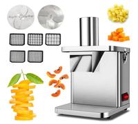 Machine De Découpe De Légumes en Cubes, 300 W, Électrique, Robuste, pour Fruits, Oignons, Pommes De Terre, Légumes, 5 Tailles De Dés, pour Légumes Verts, Oignons, Poivrons, Pommes De Terre