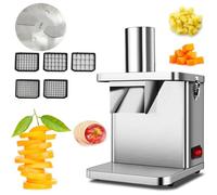 Machine De Découpe De Légumes en Cubes, 300 W, Électrique, Robuste, pour Fruits, Oignons, Pommes De Terre, Légumes, 5 Tailles De Dés, pour Légumes Verts, Oignons, Poivrons, Pommes De Terre