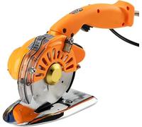 Machine de découpe de tissu électrique, couteau de coupe circulaire portatif professionnel avec lumière LED, 800-1400 tr/min 5 vitesses/fonction mémoire, épaisseur de coupe 32 mm, for tissu.(Orange)