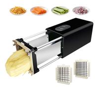 Machine de découpe électrique pour frites, entièrement automatique, multifonction, 58 W, haute puissance pour couper pommes de terre, carottes, fruits et légumes (noir)
