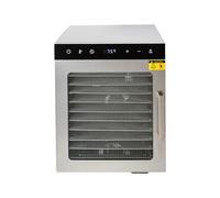 Machine de déshydratation en acier inoxydable à 10 niveaux pour fruits, viandes, fruits, séchoir à fruits, déshydrateur automatique avec contrôle de la température de 86 à 194 °C, minuterie 24 heures