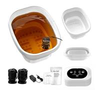 Machine de désintoxication ionique pour bain de pieds, bain de pieds avec 2 tableaux, 80 doublures de spa jetables pour les pieds, sel de mer détoxifiant, seau de spa pliable pour les pieds, baignoire