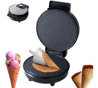 Machine de fabricant de cône de gaufre, Contrôle de brunissement Contrôle antiadhésif Waffle Maker, Kit de dessert de bricolage de 7,5 ”avec Roller Press, Home Kitchen Party Appliance