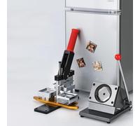 Machine de fabrication de badges, kit de fabrication de badges, badges magnétiques pour réfrigérateur, 50 x 50 mm, 100 accessoires et coupe-carré, kit de presse pour badges métalliques perso