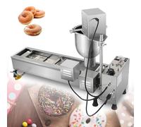Machine de fabrication de beignets commerciaux, friteuse automatique à une rangée avec trémie de 7 L, moules de 3 tailles, en acier inoxydable, pour boulangerie