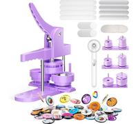 Machine de fabrication de boutons de badges de 25/32/58 mm, kit de broches de pression avec 300 plaques de support en métal, 3 matrices et emporte-pièces, outil de sertissage professionnel (violet)