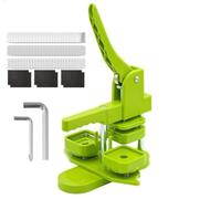 Machine de fabrication de boutons photo magnétiques, presse à épingles carrée for badges avec 100 recharges, outil d'artisanat en plastique durable de 50 mm for aimants de réfrigérateur(Green)