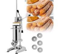 Machine De Fabrication De Churros Manuelle 2l / 3l Machine De Fabrication De Beignets Espagnols Commerciaux avec 5 Moules Machine Espagnole Verticale en Acier Inoxydable pour Les Cuisines, 2l