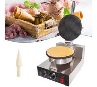 Machine de fabrication de cornets de crème Machine commerciale pour cornets de glace, moule électrique en acier inoxydable pour rouleaux d'œufs, pour usage domestique et restaurant, simple -
