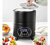 Machine De Fermentation Pour Yaourt, Yaourtière Professionnelle Avec Contrôle Précis De La Durée Et De La Température, Acier Inoxydable 304, 8 L/12 L, 25-80 °C, Minuterie 0-24 H(Black,8L)