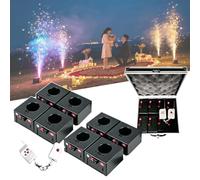 Machine de fontaine à étincelles froides | Avec boîte de protection, 2 télécommandes et 8 bases, for mariages, scènes, Halloween, Noël, fête.