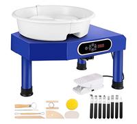 Machine de formage de roue de poterie de 25CM for l'argile de céramique d'artisanat d'art avec le Kit de sculpture Mini plaque tournante de poterie de plaque rotative(Blauw)