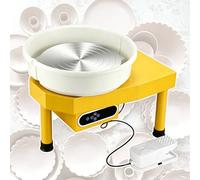 Machine de formage de Roues en céramique, Outil de potier électrique 350 W avec Panneau LCD Manuel, pédale, 60-300 TR/Min, Dispositif d'artisanat d'art de poterie en Argile à Double Commande