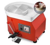 Machine de formage poterie, tour en céramique 25 cm avec pieds réglables, pédale à levier, 350 W, artisanat d'art pour le bricolage