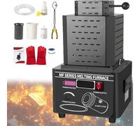 Machine de fusion de métal par induction à fréquence moyenne, four électrique de fusion de l'or 5000W, avec creuset en graphite, pour argent, or, cuivre, aluminium - Orange Black 3KG