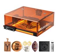 Machine de gravure laser Woxcker L2 MAX 5W avec une enceinte, zone de travail de 300 × 300 mm, gravure de haute précision à 0,01 mm et découpe du bois, de l’acier inoxydable et du verre.