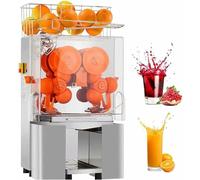Machine De Jus D'orange Commerciale, Extracteur De Jus Automatique 120W, Presseuse D'orange En Acier Inoxydable Pour 20 Oranges Par Minute, Avec Boîte À Filtre Extraite, Couvercle PC, 2 Seaux De Colle