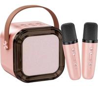 Machine de Karaoké avec 2 Micro sans Fil Bluetooth HiFi Micro Karaoke Enfant, Cadeau Jouet pour Garçons Filles 3-12 Ans, Portable Mini Microphone Karaoké avec Magique Voix Change et LED Lumière