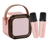 Machine de Karaoké avec 2 Micro sans Fil Bluetooth HiFi Micro Karaoke Enfant,Cadeau Jouet pour Garçons Filles 3-12 Ans,Portable Mini