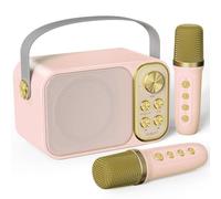 Machine de Karaoké avec 2 Micro sans Fil, Haut-Parleur Bluetooth Portable, Dispose 7 Effets Sonores, pour Fête et Voyage